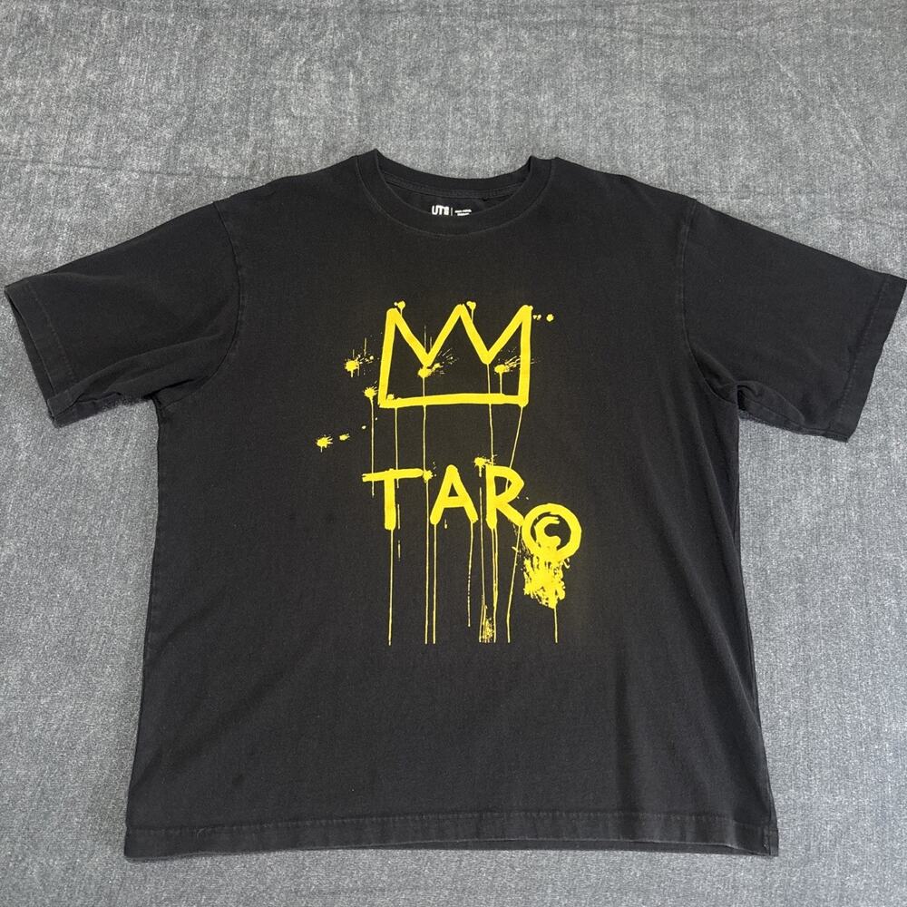 Basquiat Jean Michel Black Short Sleeve Shirt Graphic Tee UniQlo Size Large